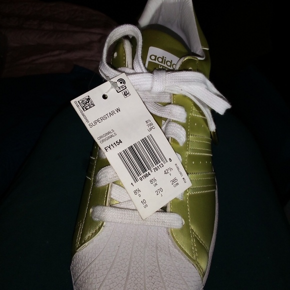 ADIDAS ORIGINALS SUPERSTARS GOLD METALLIC/WHITE W10 - Picture 9 of 9